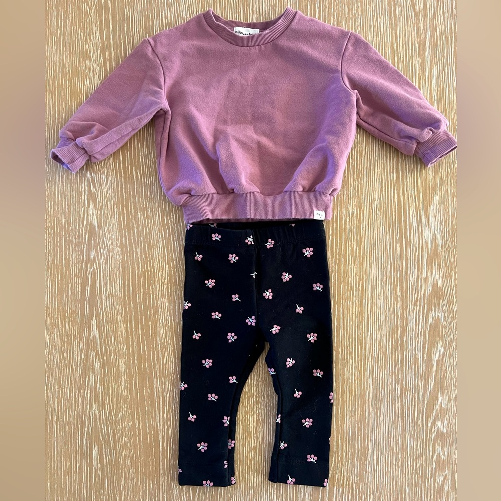 Nordstrom’s Miles The Label French Terry Sweatshirt & Jogger Set 9 Months